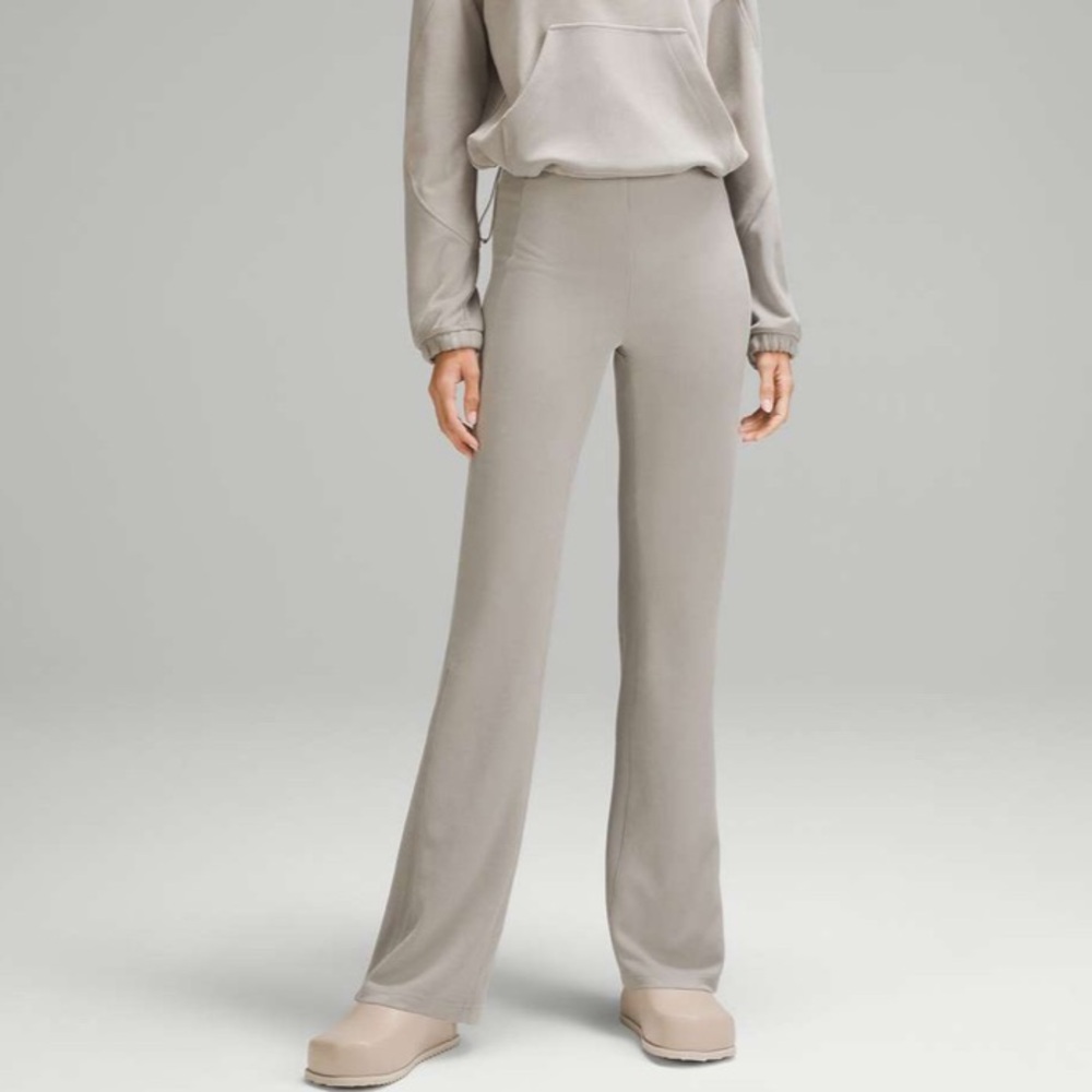 Lululemon Brushed Softstreme Ribbed Zip Flared Pant Riverstone